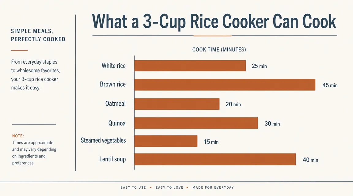 Chart showing cooking time comparison between stovetop rice and rice cooker across five common grains